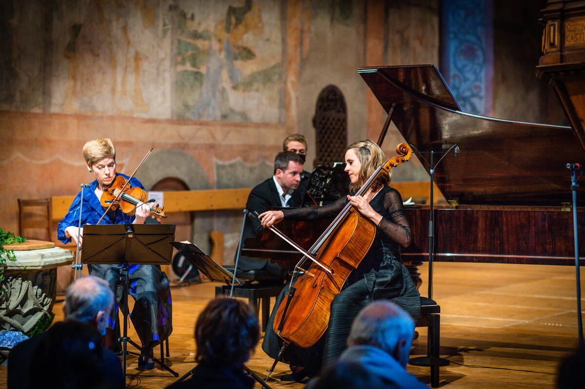 Isabelle Faust, Sol Gabetta, Bertrand Chamayou, Kirche Saanen